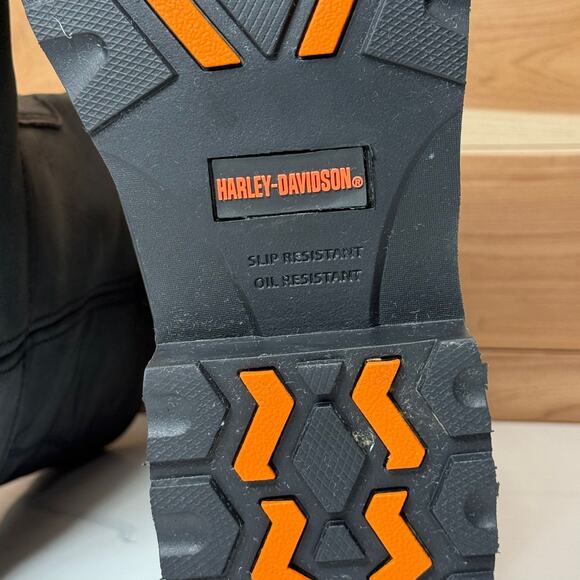 Harley Davidson Men's Altman D93563 Black Leather Waterproof Biker Boots Sz 8.5M - Picture 9 of 15